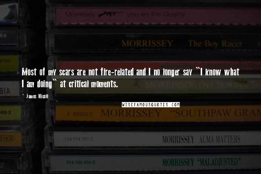 James Nicoll Quotes: Most of my scars are not fire-related and I no longer say "I know what I am doing" at critical moments.