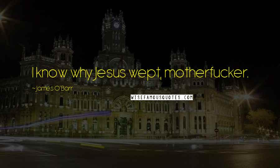 James O'Barr Quotes: I know why Jesus wept, motherfucker.