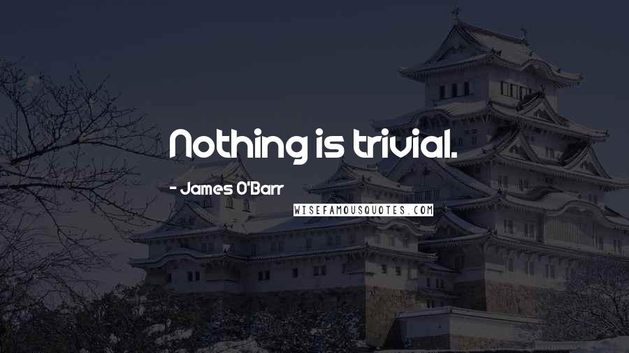 James O'Barr Quotes: Nothing is trivial.