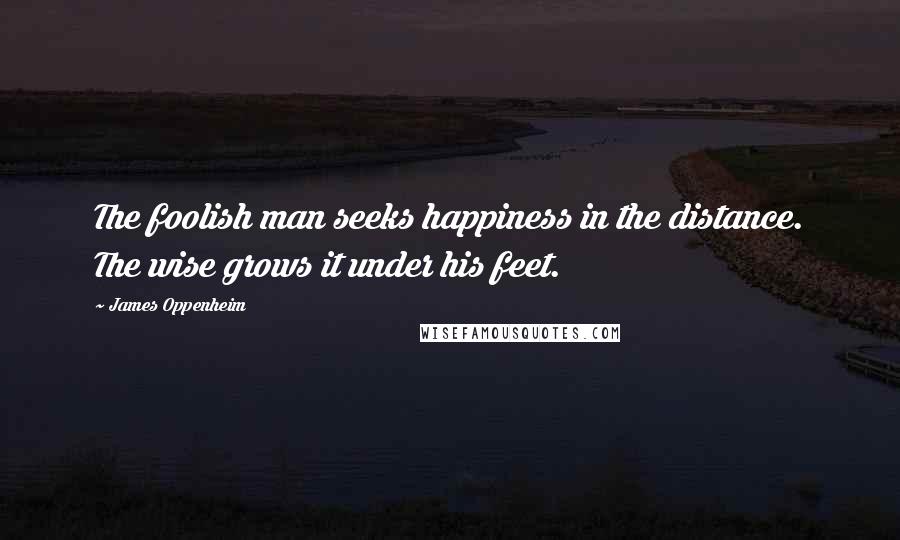 James Oppenheim Quotes: The foolish man seeks happiness in the distance. The wise grows it under his feet.