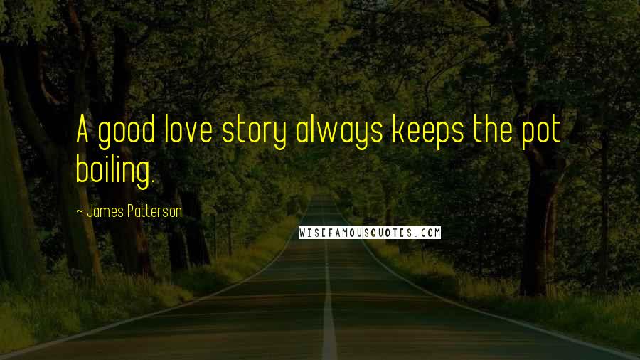 James Patterson Quotes: A good love story always keeps the pot boiling.