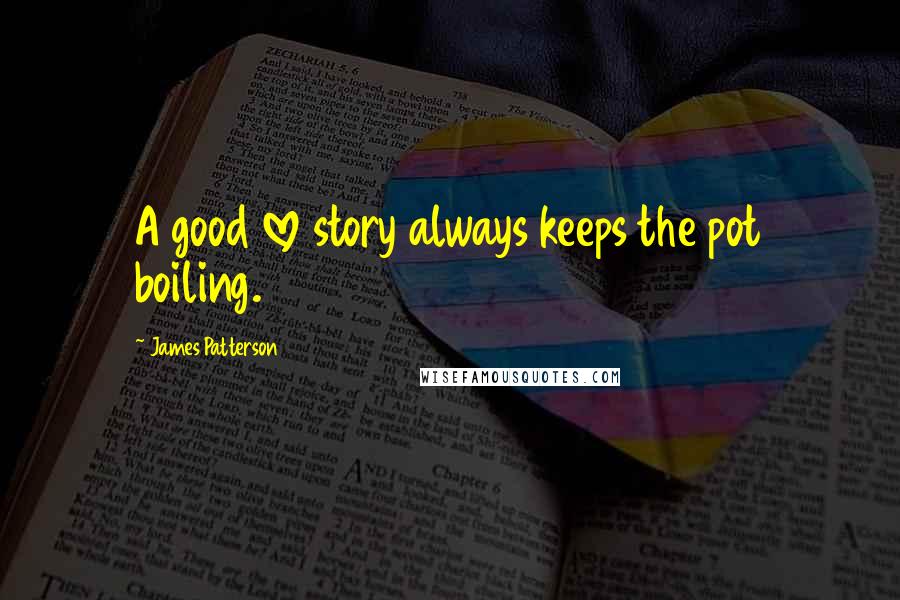 James Patterson Quotes: A good love story always keeps the pot boiling.