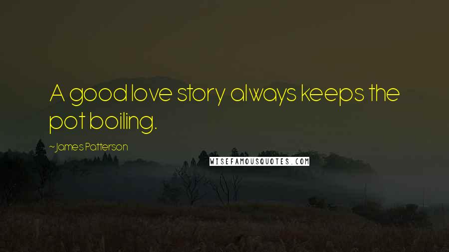 James Patterson Quotes: A good love story always keeps the pot boiling.