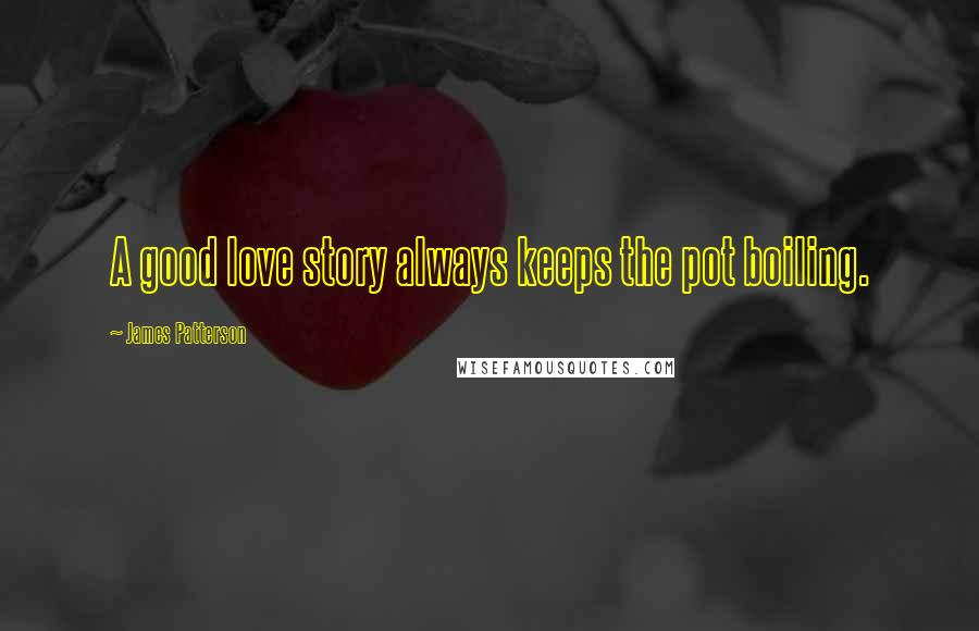 James Patterson Quotes: A good love story always keeps the pot boiling.