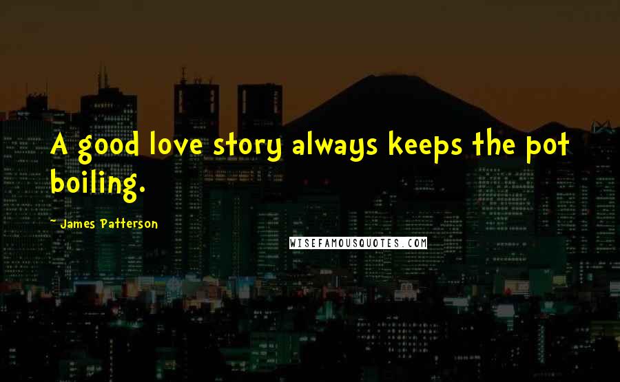 James Patterson Quotes: A good love story always keeps the pot boiling.