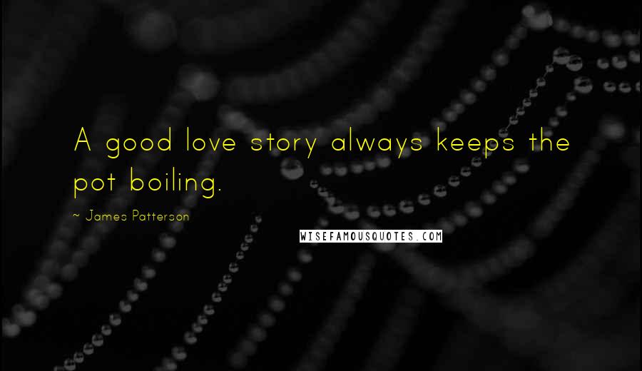 James Patterson Quotes: A good love story always keeps the pot boiling.