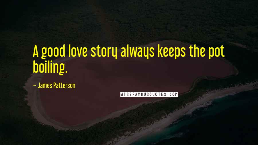 James Patterson Quotes: A good love story always keeps the pot boiling.