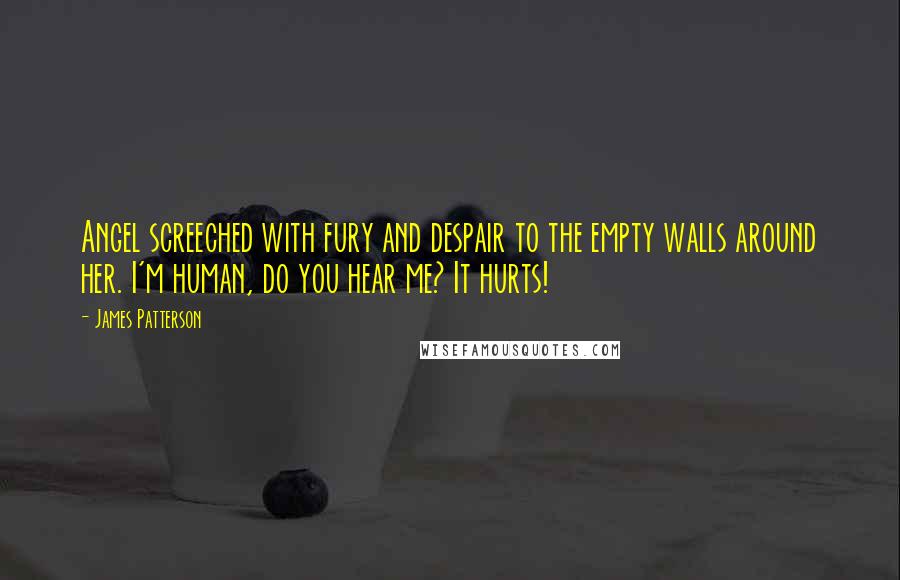 James Patterson Quotes: Angel screeched with fury and despair to the empty walls around her. I'm human, do you hear me? It hurts!