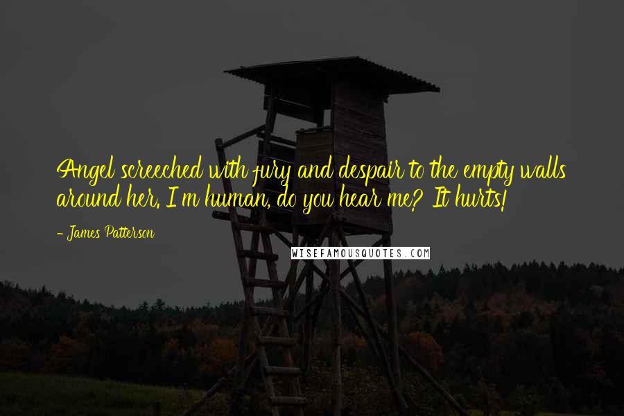 James Patterson Quotes: Angel screeched with fury and despair to the empty walls around her. I'm human, do you hear me? It hurts!