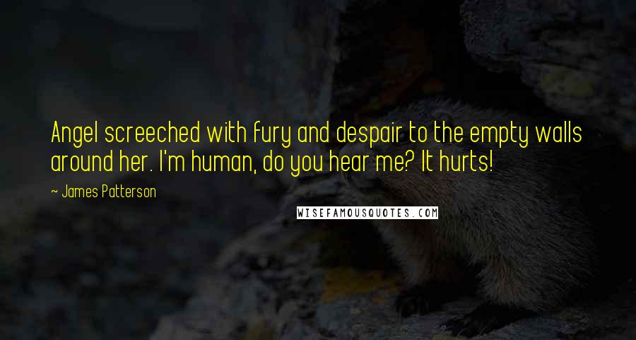 James Patterson Quotes: Angel screeched with fury and despair to the empty walls around her. I'm human, do you hear me? It hurts!