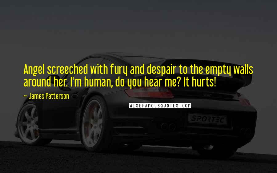 James Patterson Quotes: Angel screeched with fury and despair to the empty walls around her. I'm human, do you hear me? It hurts!