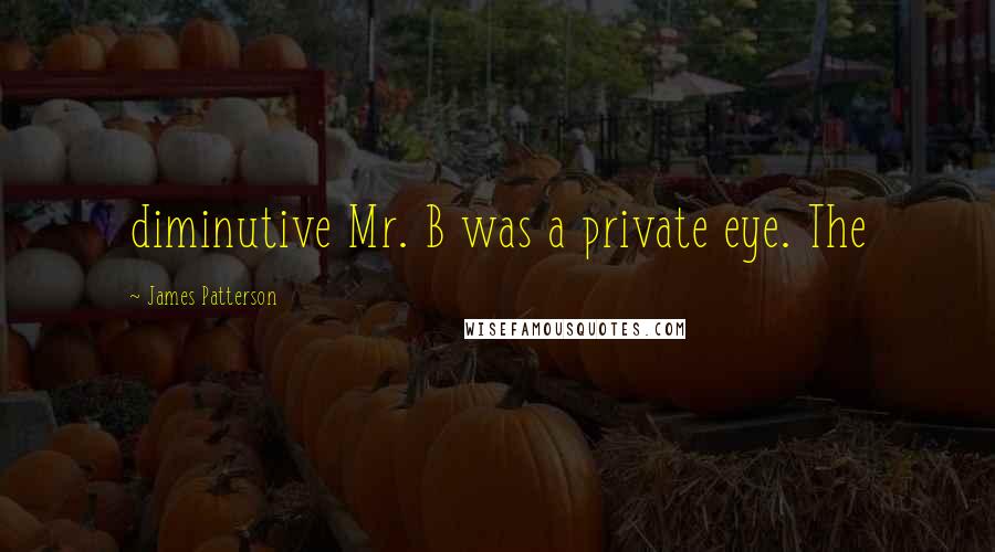 James Patterson Quotes: diminutive Mr. B was a private eye. The
