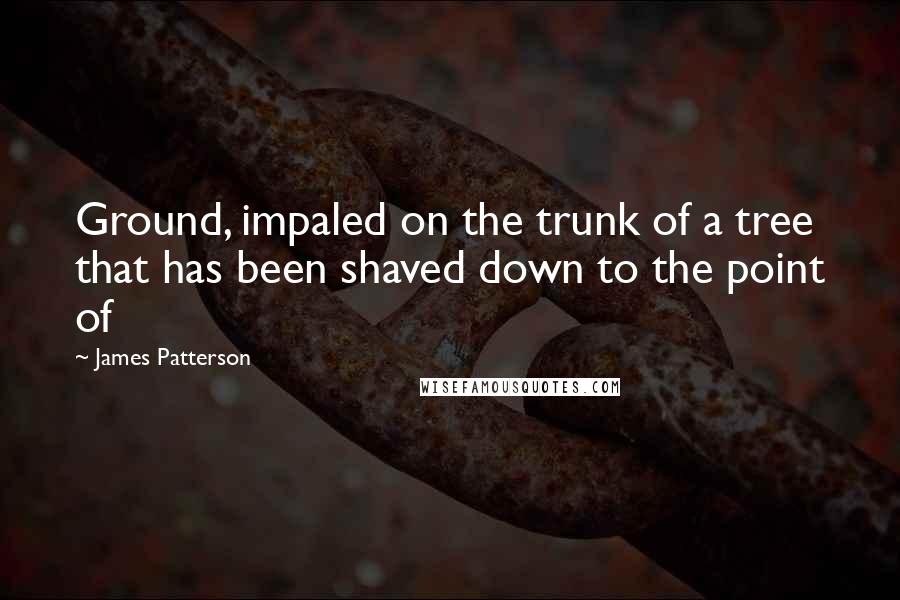 James Patterson Quotes: Ground, impaled on the trunk of a tree that has been shaved down to the point of