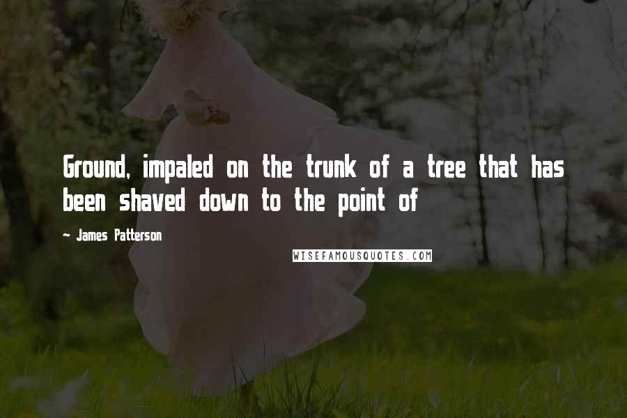 James Patterson Quotes: Ground, impaled on the trunk of a tree that has been shaved down to the point of