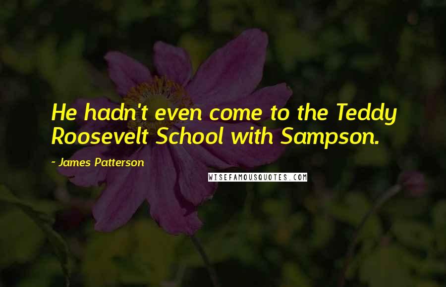 James Patterson Quotes: He hadn't even come to the Teddy Roosevelt School with Sampson.