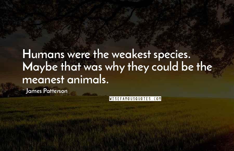 James Patterson Quotes: Humans were the weakest species. Maybe that was why they could be the meanest animals.