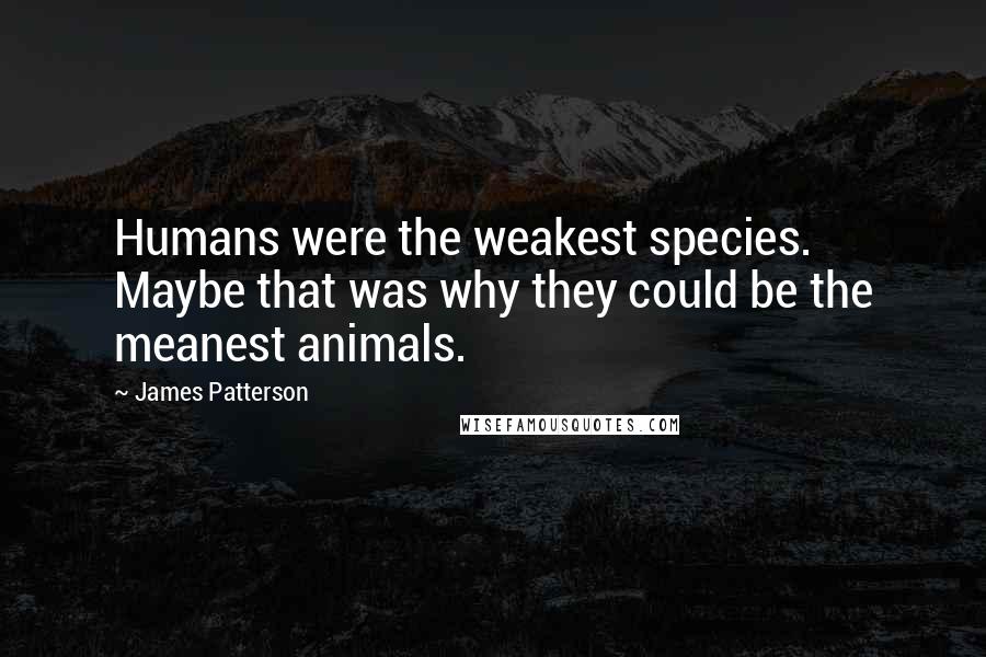 James Patterson Quotes: Humans were the weakest species. Maybe that was why they could be the meanest animals.