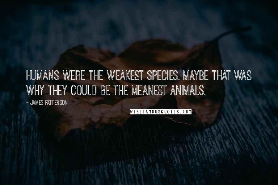James Patterson Quotes: Humans were the weakest species. Maybe that was why they could be the meanest animals.