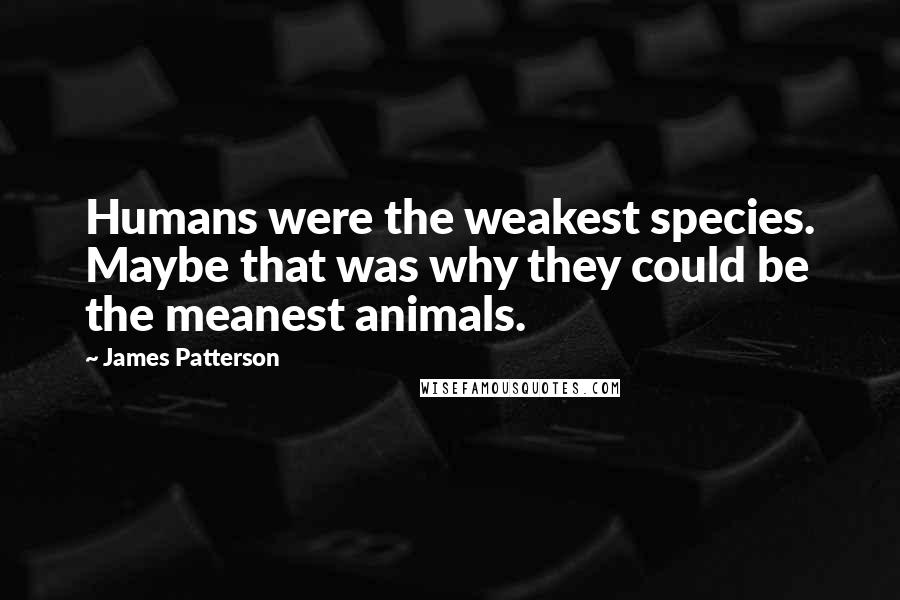 James Patterson Quotes: Humans were the weakest species. Maybe that was why they could be the meanest animals.