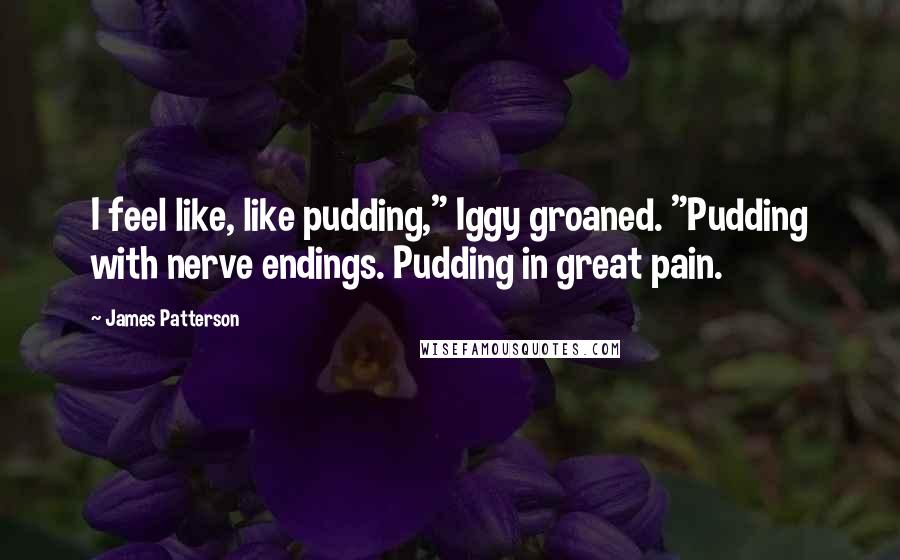 James Patterson Quotes: I feel like, like pudding," Iggy groaned. "Pudding with nerve endings. Pudding in great pain.