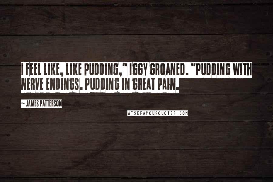 James Patterson Quotes: I feel like, like pudding," Iggy groaned. "Pudding with nerve endings. Pudding in great pain.