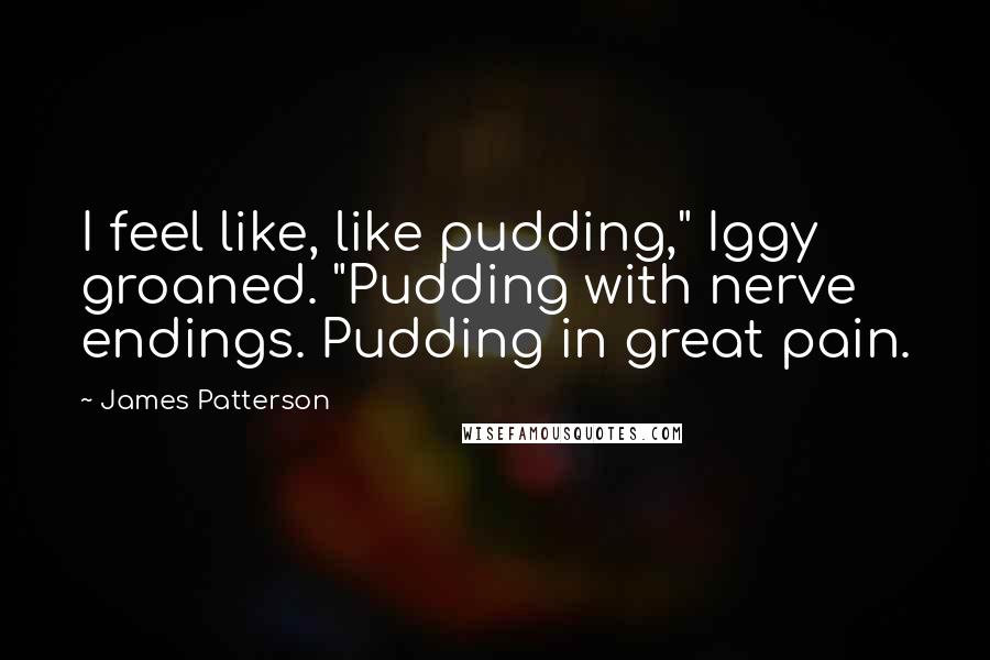 James Patterson Quotes: I feel like, like pudding," Iggy groaned. "Pudding with nerve endings. Pudding in great pain.