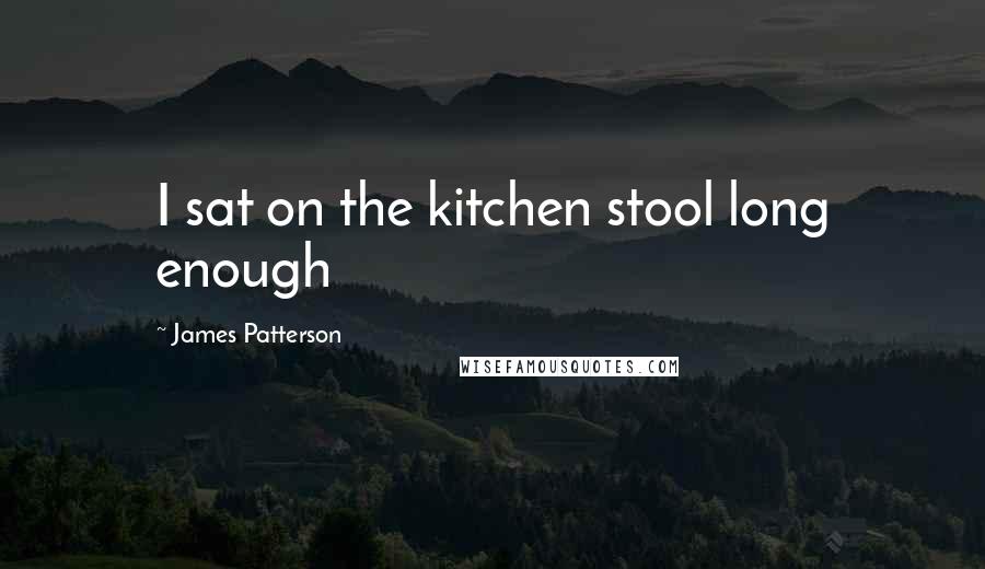 James Patterson Quotes: I sat on the kitchen stool long enough