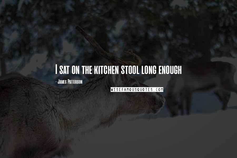 James Patterson Quotes: I sat on the kitchen stool long enough