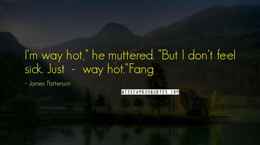 James Patterson Quotes: I'm way hot," he muttered. "But I don't feel sick. Just  -  way hot."Fang