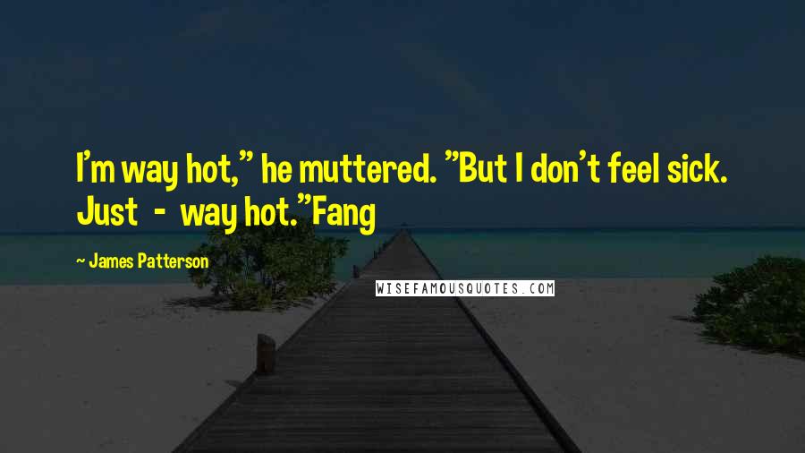 James Patterson Quotes: I'm way hot," he muttered. "But I don't feel sick. Just  -  way hot."Fang