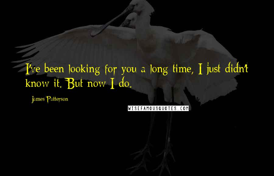 James Patterson Quotes: I've been looking for you a long time, I just didn't know it. But now I do.