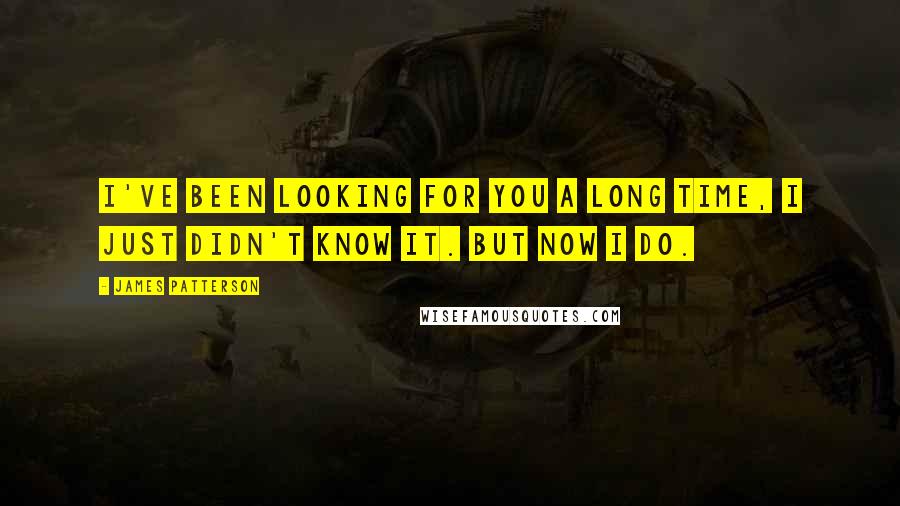 James Patterson Quotes: I've been looking for you a long time, I just didn't know it. But now I do.