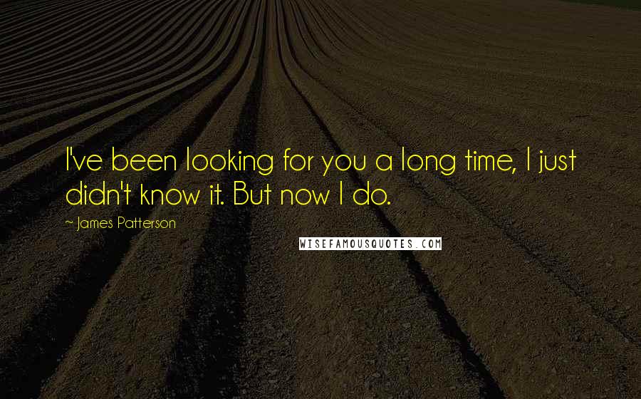 James Patterson Quotes: I've been looking for you a long time, I just didn't know it. But now I do.