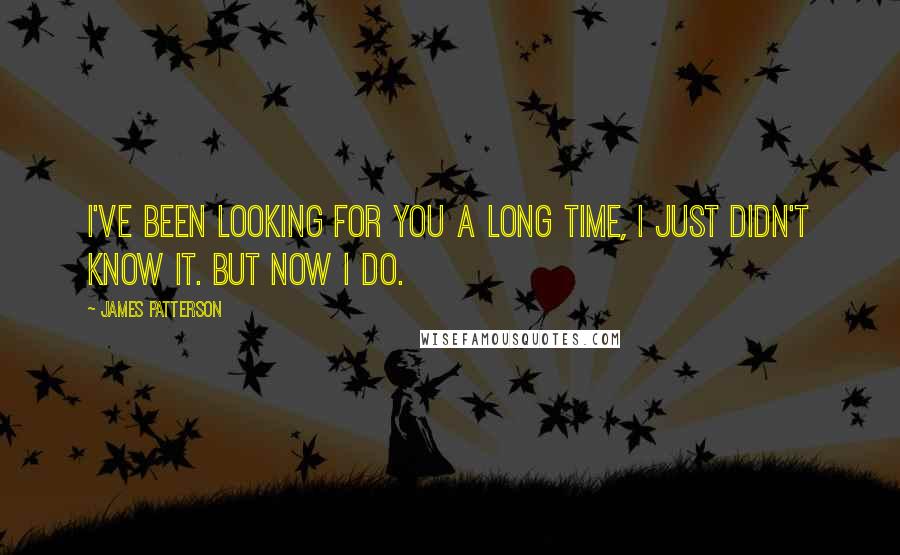 James Patterson Quotes: I've been looking for you a long time, I just didn't know it. But now I do.
