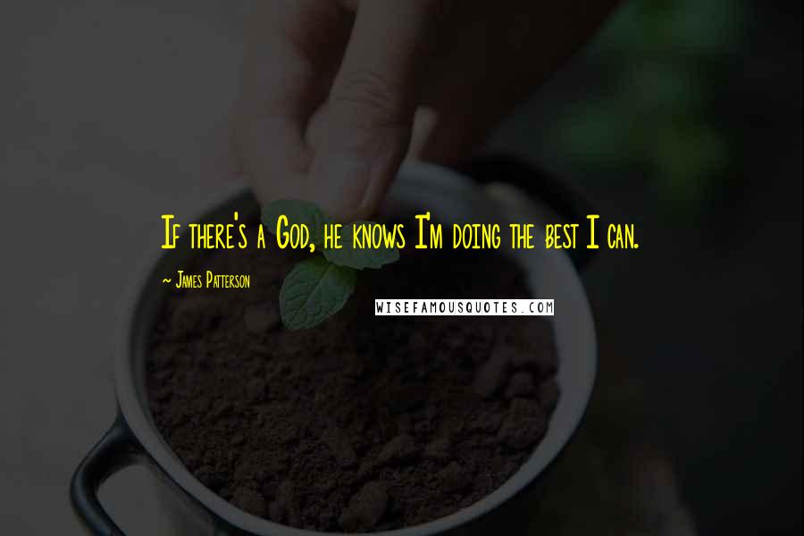 James Patterson Quotes: If there's a God, he knows I'm doing the best I can.