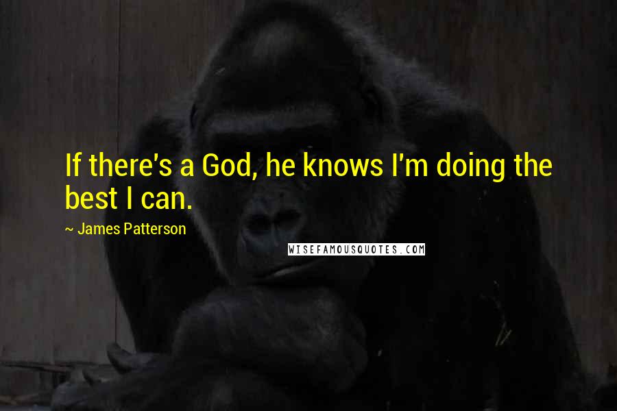 James Patterson Quotes: If there's a God, he knows I'm doing the best I can.