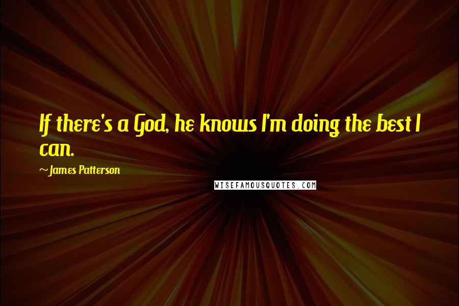 James Patterson Quotes: If there's a God, he knows I'm doing the best I can.