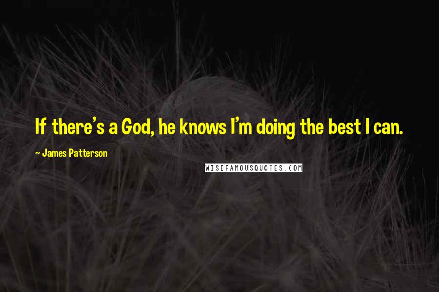 James Patterson Quotes: If there's a God, he knows I'm doing the best I can.