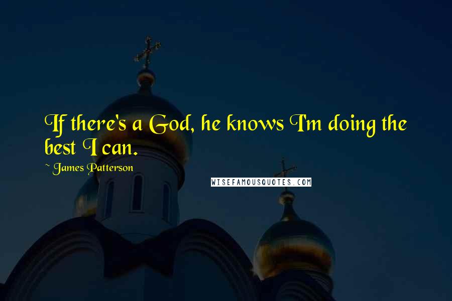 James Patterson Quotes: If there's a God, he knows I'm doing the best I can.