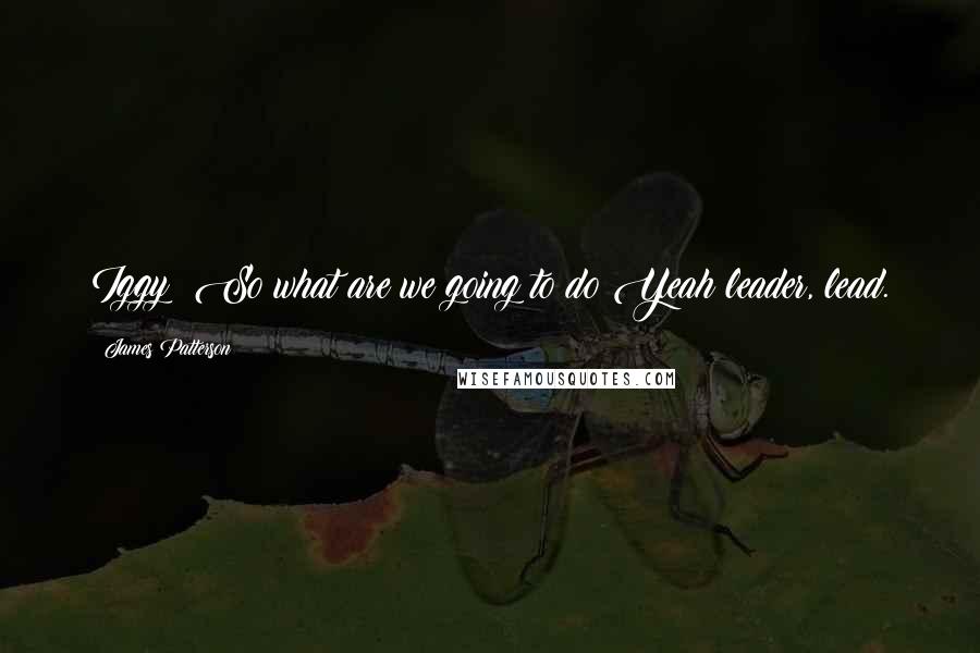 James Patterson Quotes: Iggy: So what are we going to do?Yeah leader, lead.