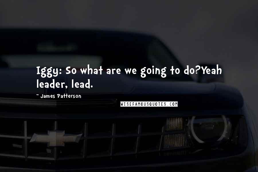 James Patterson Quotes: Iggy: So what are we going to do?Yeah leader, lead.