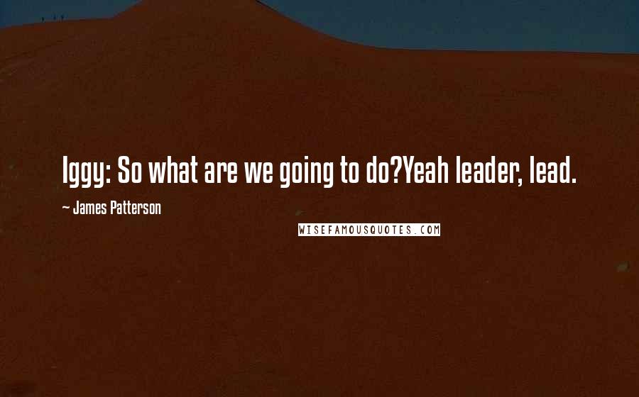 James Patterson Quotes: Iggy: So what are we going to do?Yeah leader, lead.