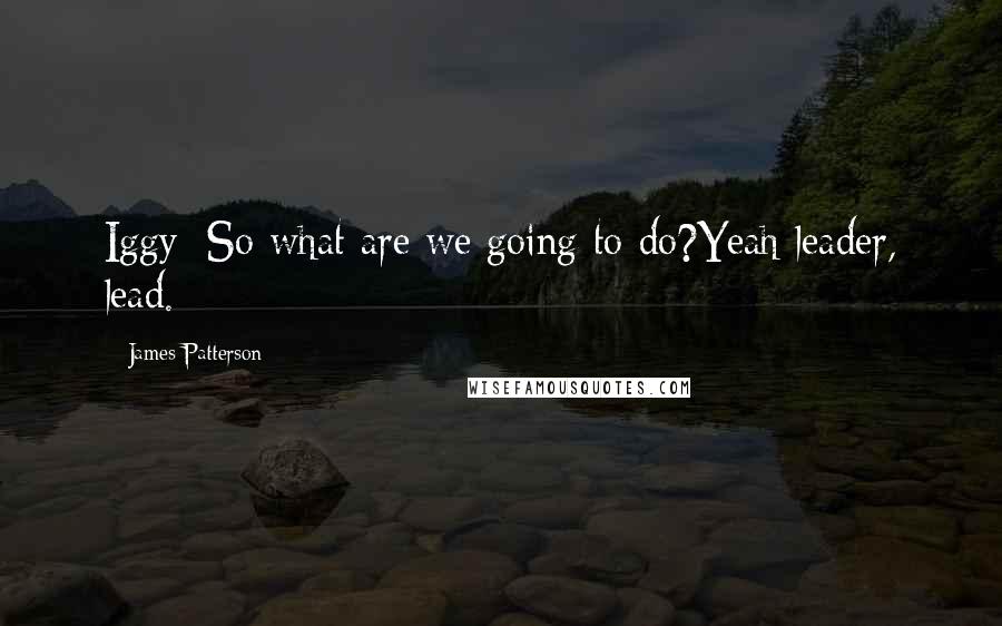 James Patterson Quotes: Iggy: So what are we going to do?Yeah leader, lead.