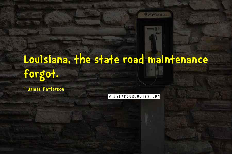 James Patterson Quotes: Louisiana, the state road maintenance forgot.