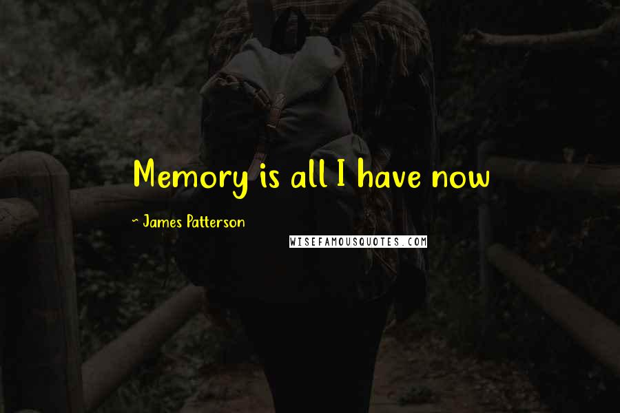 James Patterson Quotes: Memory is all I have now