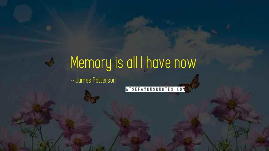 James Patterson Quotes: Memory is all I have now