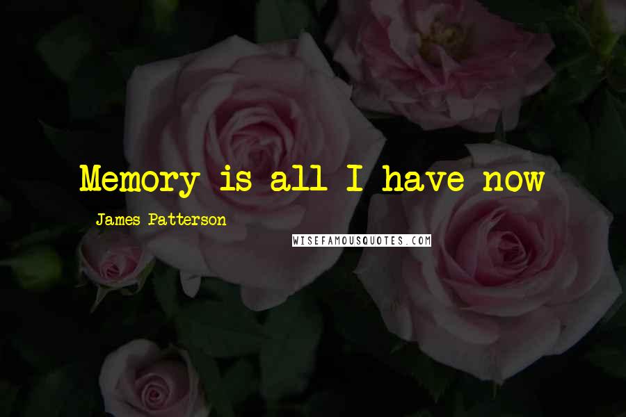 James Patterson Quotes: Memory is all I have now