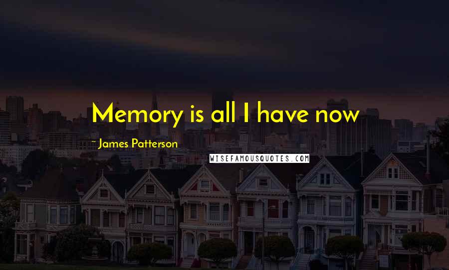 James Patterson Quotes: Memory is all I have now