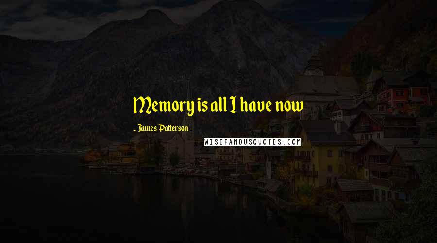 James Patterson Quotes: Memory is all I have now