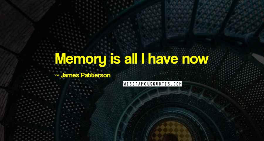 James Patterson Quotes: Memory is all I have now